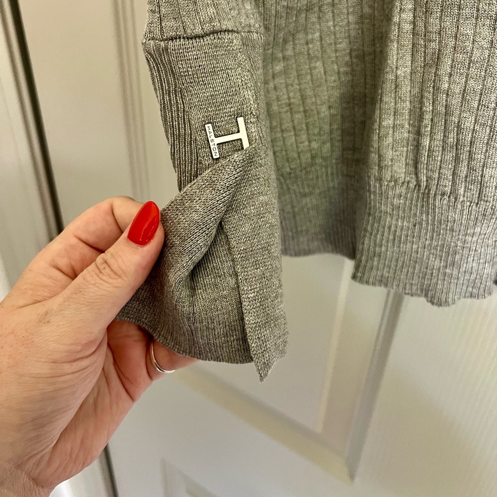 Halston Heritage Heather Gray Ribbed Turtleneck Sweater - Picture 3 of 6